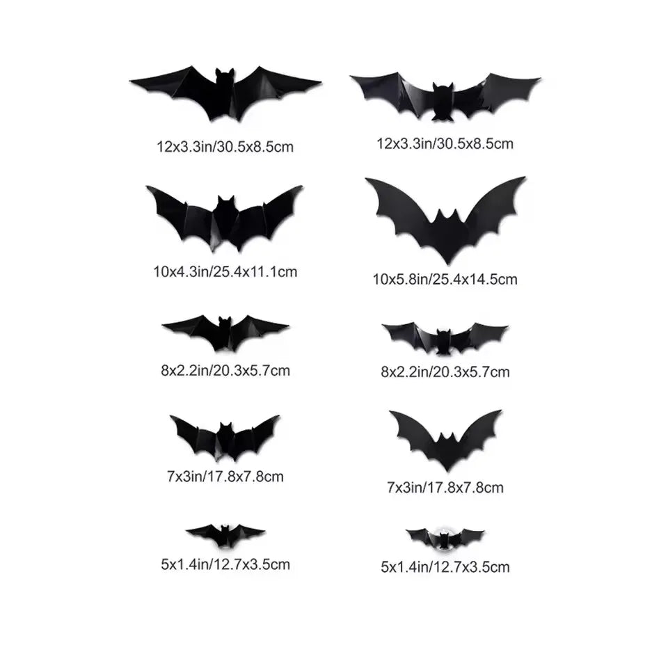 3D Halloween bat wall decal with built-in LED light, view 5
