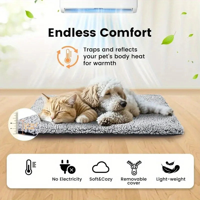 Winter Warming Pet Mattress - Washable Non-Slip Pad for Dogs & Cats