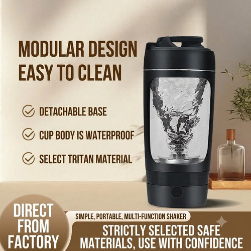 Electric protein shaker bottle, view 1